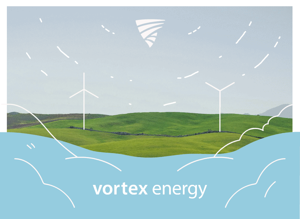 Visual Identity for Reneable Energy Company vortex energy